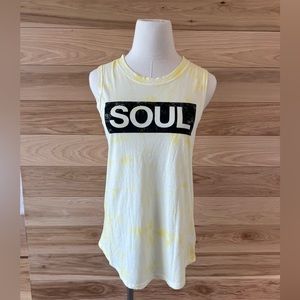 NWT Soul Cycle Rainbow Soul Tiedye Tank, Yellow, MEDIUM